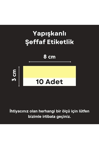 10 Ad Pvc Etiketlik Yapışkanlı 8x3 Cm Raf Etiket Cebi Yapışkanlı