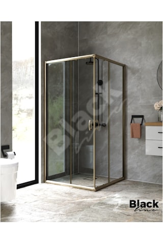 Blackline Bronz Köşe Duşakabin 5Mm Temperli Cam H:190 110 x 130 CM