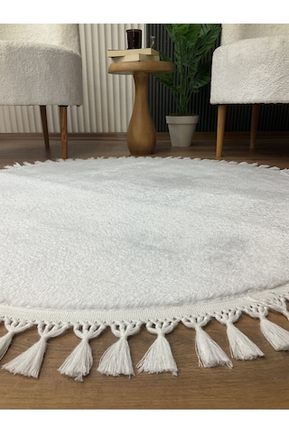 Saraz Halı Comfort Peluş Puffy Lux Beyaz