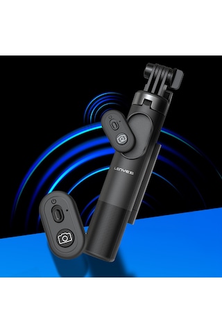 Lenyes Lph122 Bluetooth Kumandalı Mini Tripod Ve Selfie Çubuğu Siyah