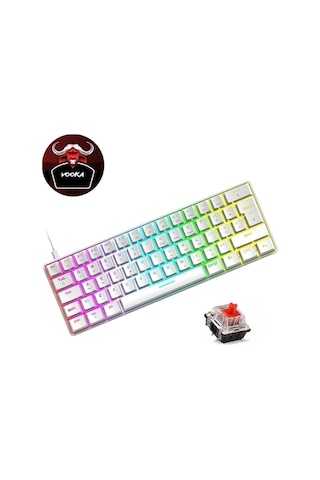 Trol Red Switch Mini Rgb Oyun Klavyesi Gaming Mekanik 62 Tuşlu 18 Led Usb Type-c Kablosu Beyaz Lcd Trol Red Switch Mini Rgb Oyun Klavyesi Gaming Mekanik 62 Tuşlu 18 Led Usb Type-c Kablosu Beyaz Lcd