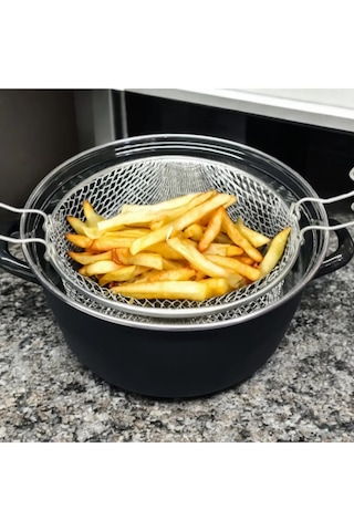 Leony Emaye 24cm Telli Cips Kızartma Fritöz Tenceresi
