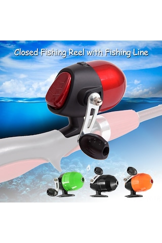 Maiyame Kapatılmış Tekerlek İçinden Tel Çıkan Kayık Ve Uçan Balık Avı Makinesi - Siyah 3:1 Diş Oranı, 10-20m Atış Mesafesi