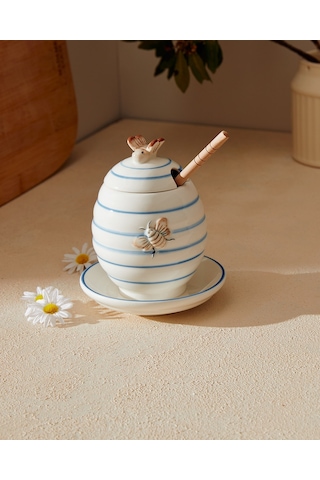 Madame Coco Flore Bal Kavanozu Balk0000000001 12,5x12,5x14,8 Cm-mavi/beyaz