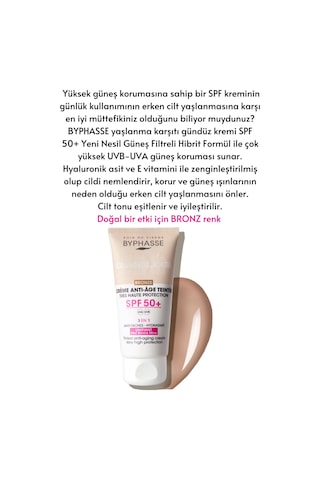 Byphasse Anti-Aging 3'ü 1 Arada Renkli Güneş Kremi Bronz SPF50+ 50 ML