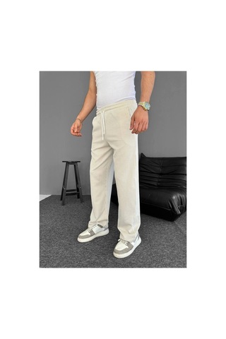 2As Erkek Su Yolu Çizgili Cepli Pantalon - Bej