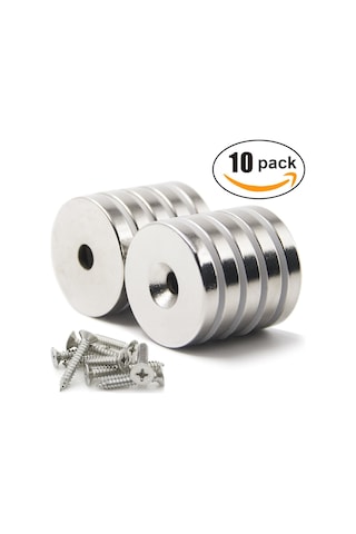 10 Adet 30Mm X 10-5Mm X 5Mm Havşa Delikli Güçlü Neodyum Miknatis