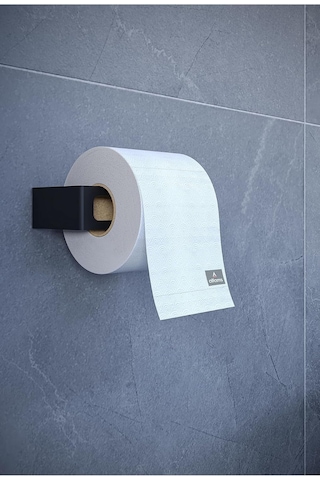 Alfams Modern Metal Tuvalet Kağıtlık Çelik Duvar Tipi Wc Peçete Askısı, Modern Minimal Banyo Aksesuarı - Siy Çok Renkli