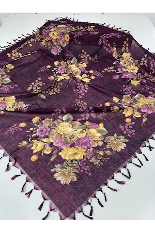 Sökme Boncuklu Pamuk Yazma - 05650 Mürdüm