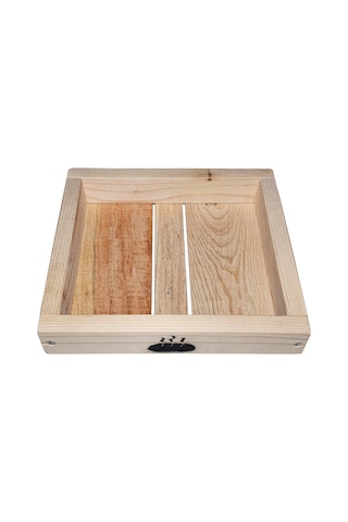 Doğal ahşap ekmeklik sosluk çok amaçlı sunum teps Ekmek Sepeti Ahşap - Siyah