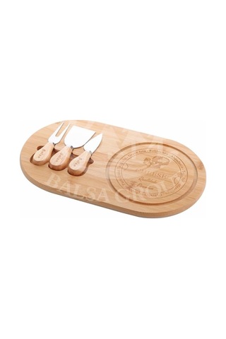 Bambu 4 Parça Peynir Sunum Tahtası Seti 33cm Bmb44 Çok Renkli