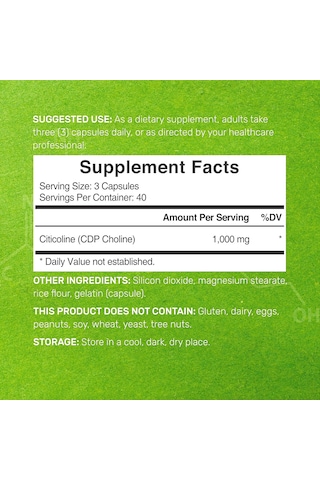 Deal Supplement Cognizin Citicoline Sitikolin Cdp Choline 120 Ca