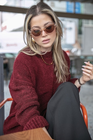 Lela Regular Fit Dik Yaka Yumuşak Dokulu Triko Bayan Kazak 4616222 Bordo