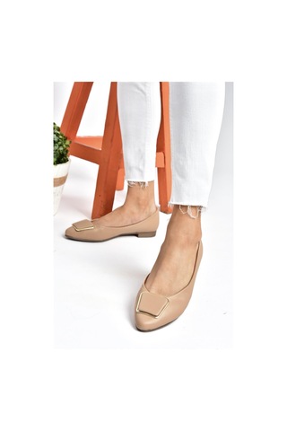 Fox Shoes P726776309 Ten Toka Aksesuarlı Kadın Babet Ten Rengi