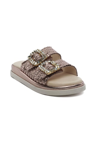 Greyder 59240 Bronz Hakiki Deri Kadın Terlik-956 Bronz