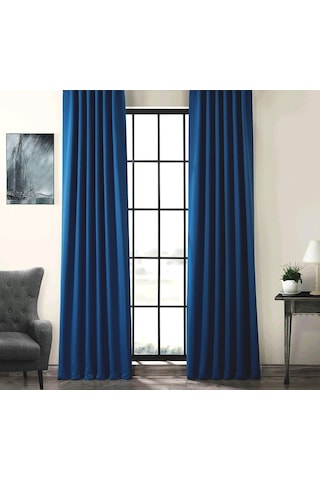 Taç Blackout Karartma Fon Perde Saks Mavisi Mavi