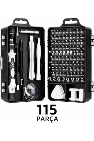 115 Parça Hassas Tornavida Seti Manyetik Uçlu Telefon Laptop Bilgisayar Elektronik Tamir Kiti