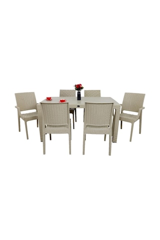 Depootoptan Mandella Elit Rattan 90 x 150 CM 2 Elit Koltuk 4 Elit Sandalye Masa Ta