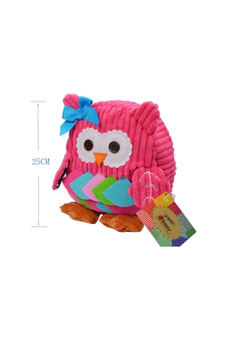 Karikatür Şekli Bebek Sırt Çantası Kabarık Peluş Anaokulu Çift Omuz Çantaları Çocuklar İçin İfts Stil: Pembe Baykuş