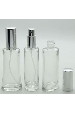 Boş Parfüm Şişesi 50 Ml 5 Adet Gri Kapak Metal Valf Eyfel Boş Şişe