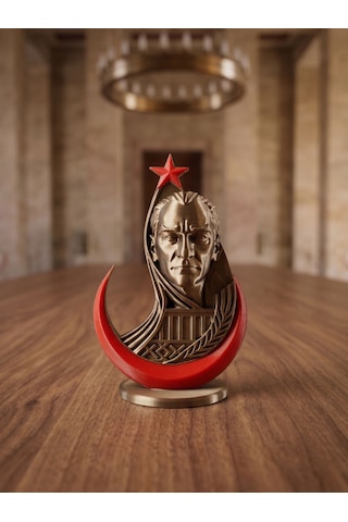 Riva Self Atatürk Silüetli Modern Masa Dekoru Hediyelik Aksesuar 10 cm