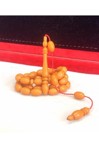 Hardal Renkli Beyzi Model Sıkma Kehribar Tesbih