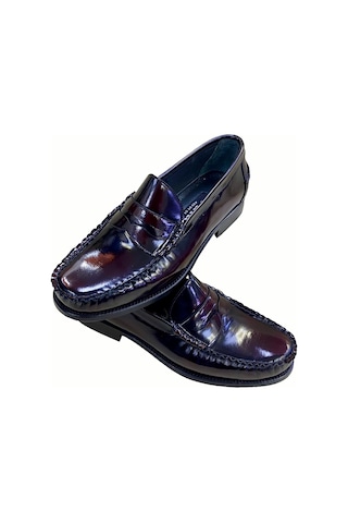 Erkek Loafer Bordo Açma Deri İçi Deri Kösele Taban Sula Bordo