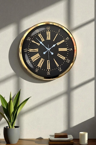 Zentime Prime Aurea Gold 52 Cm Metal Duvar Saati Çok Renkli