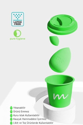 Makyaj Süngeri Fondöten Emmeyen Sponge Coffee Cup Hijyenik Green1 Pro 1 Mini