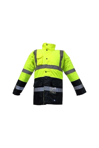 Junıor Jn1013 Waterproof Fosforlu Oxford Parka Sarı Lacivert Xxl Beden Lacivert-Sarı