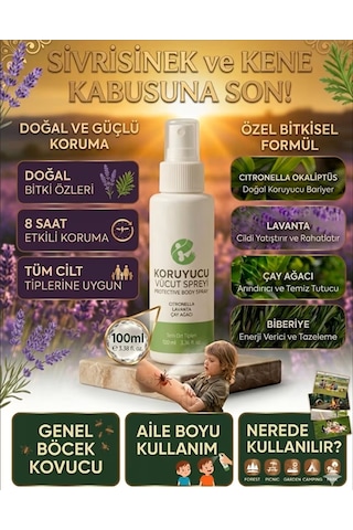 Doğal Koruyucu Sprey Sivrisinek, Kene Ve Genel Böcek Kovucu