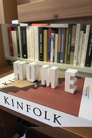 Dekoratif Minimal Beton Home Yazısı Biblo Beyaz