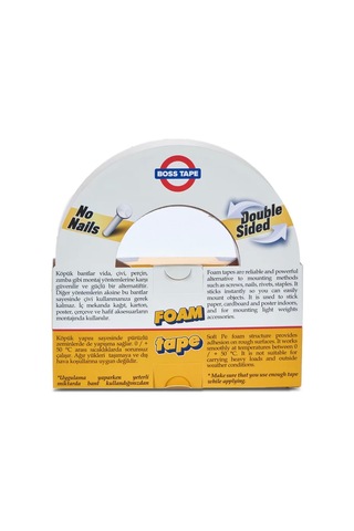 Boss Tape 2732 Çift Taraflı Köpük Bant 24mmx10m Hafif Ağırlık 5kg