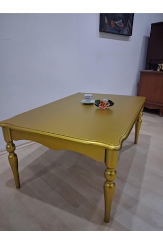 Orta Sehpa Demonte 90684 Model Kayın Aslan Retro Ayak Gold Renk El Yapım