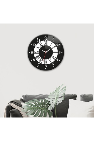 Decorita Cam Saat | Classic Black | Çap40cm Çok Renkli