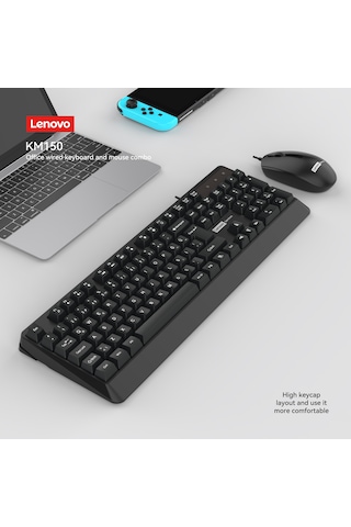 Km150 Kablolu Klavye Mouse Set Q Türkçe Siyah 870042256 Optik