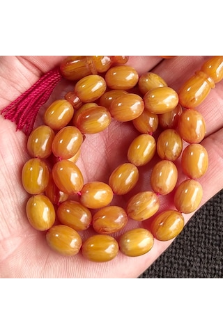 9x12 mm Mişmişi Sandaloz Baga Tesbih, Yeni Döküm Miskevi Baga