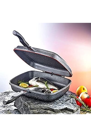 Oms Granit 36X26X9 Cm Balık Tava 3215 Kahverengi