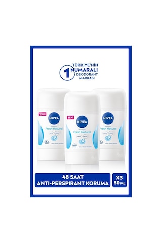 Nivea Fresh Natural 48 Saat Kadın Stick Deodorant 3 x 50 ML Nivea Fresh Natural 48 Saat Kadın Stick Deodorant 3 x 50 ML