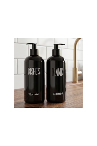 Homea Hands Dishes Sabunluk Siyah Renk Şık Ve Modern Mutfak & Banyo Sabunluk, Sıvı Sabunluk