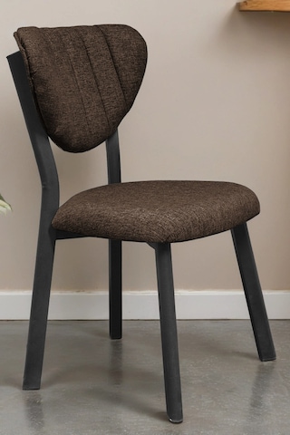 Nemeron Mutfak Masa Sandalyesi Kafe Restoran Yemek Odası Çizgili Yarmalı Sandalye Silinebilir - Yeşil Kahverengi