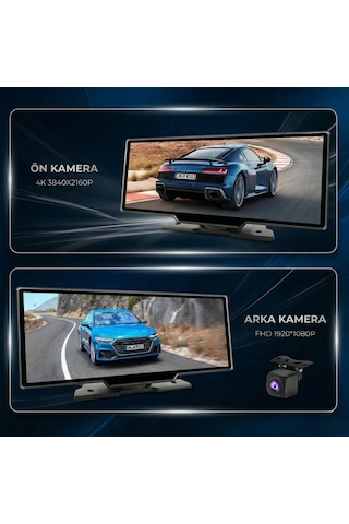 Embatech 10.26 İnç Carplay Ve Android Auto Destekli 4k Ön Arka Çift Kameralı Tak Çalıştır Araç Multimedya Ekranı 10.25"