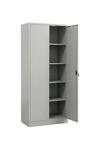 4 Gözlü 5 Bölmeli Dosya Dolabı 92x40x198 Gri