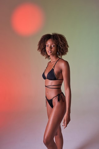 Holly Lolly Bağcıklı U Kesim Brezilya Model Slim Delphi Bikini Altı Siyah