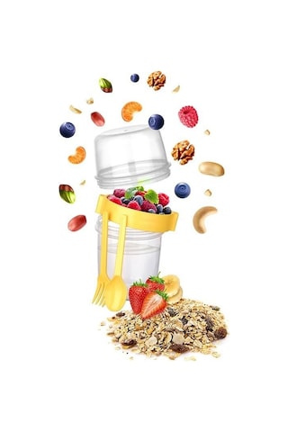 Hazneli Müsli Ve Mama Saklama Kabı 1100 Ml N1116752 Çok Renkli