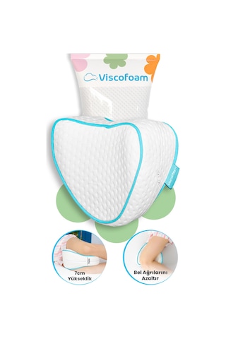 Viscofoam V Model Diz Arası Ortopedik Yastık Bacak Arası Visco Yastık - 23x23x5cm