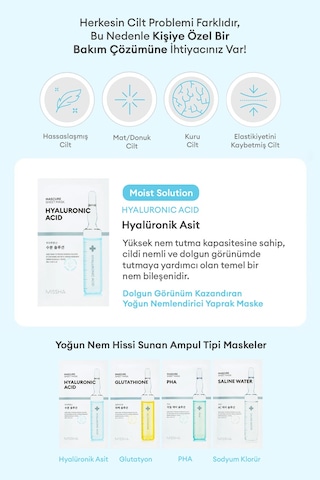Missha Hyalüronik Asit İçerikli Nemlendirici Yaprak Maske 1 Adet Mascure Hydra Solution Sheet Mask