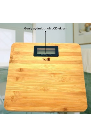 Techfit Bambu Banyo Baskülü Yüksek Hassasiyetli Darbelere Dijital Dayanıklı Terazi Tf 1065 Max 180kg 5047 Çok Renkli