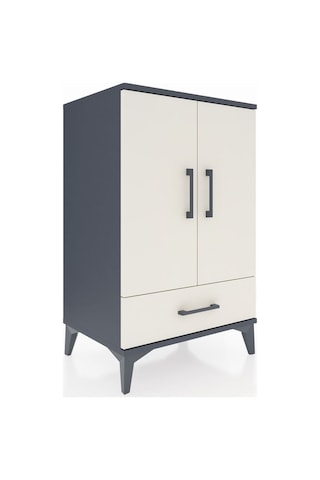 Hyperion Komodin 3 Raflı Tek Çekmeceli 2 Kapaklı 60x44x96 Ant... Antrasit