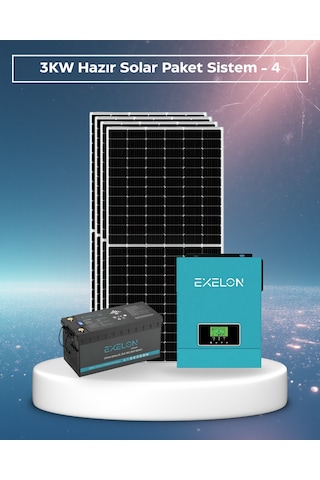 3kw Hazır Solar Paket - 4 24v Mppt Akıllı İnverter Off-grid Sistem